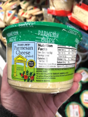 TJ's parmesan cheese